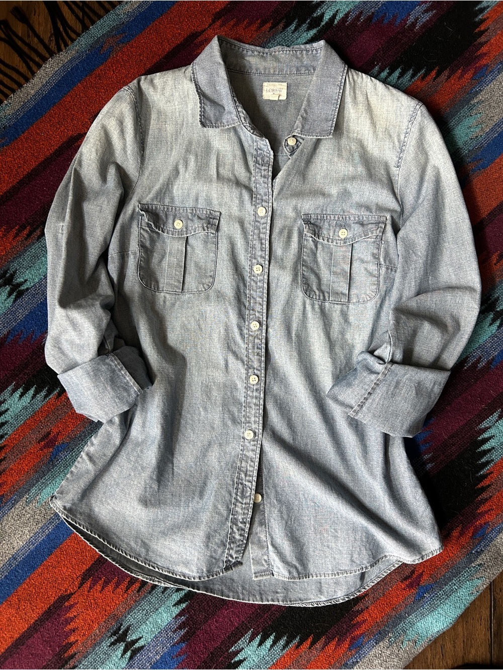 J.Crew Faded Chambray Blue Button Down